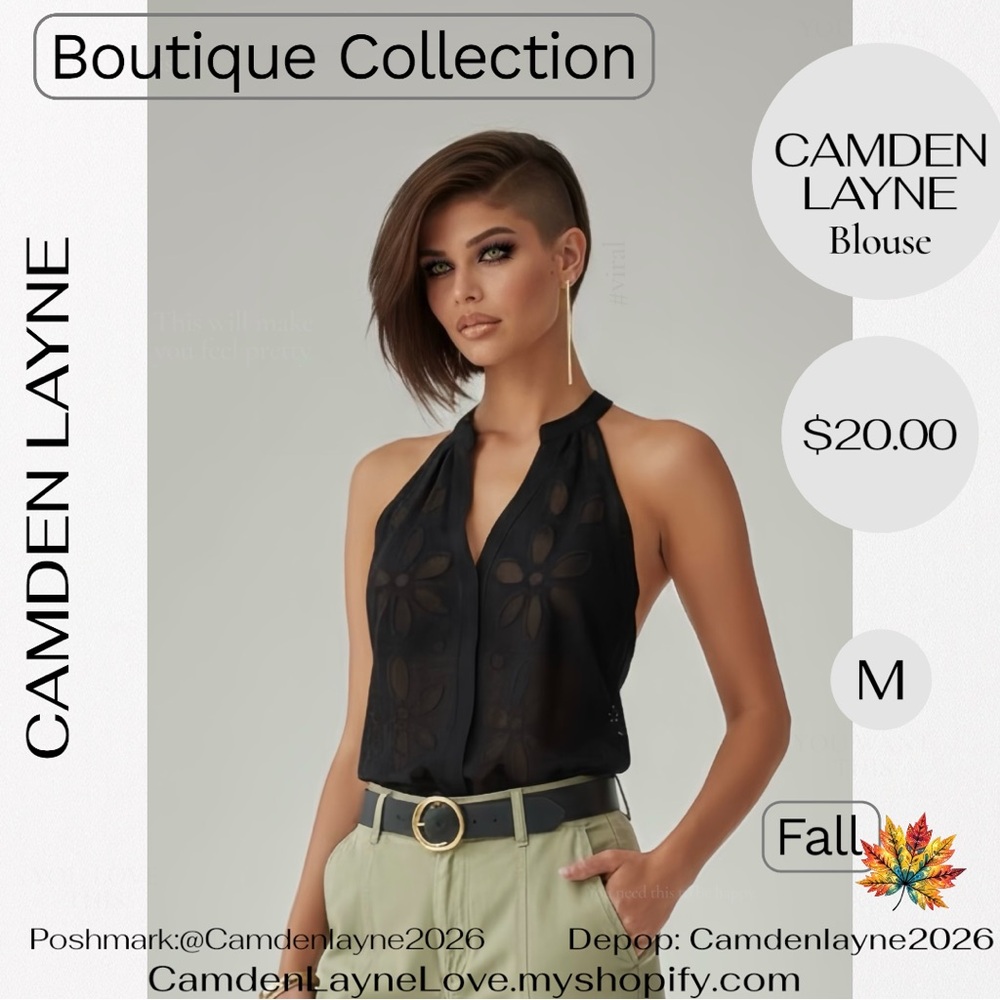 Camden Layne Black Sheer Blouse